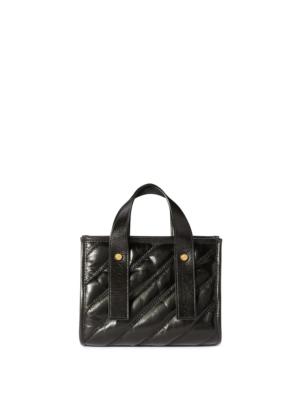 Black quilted tote bag