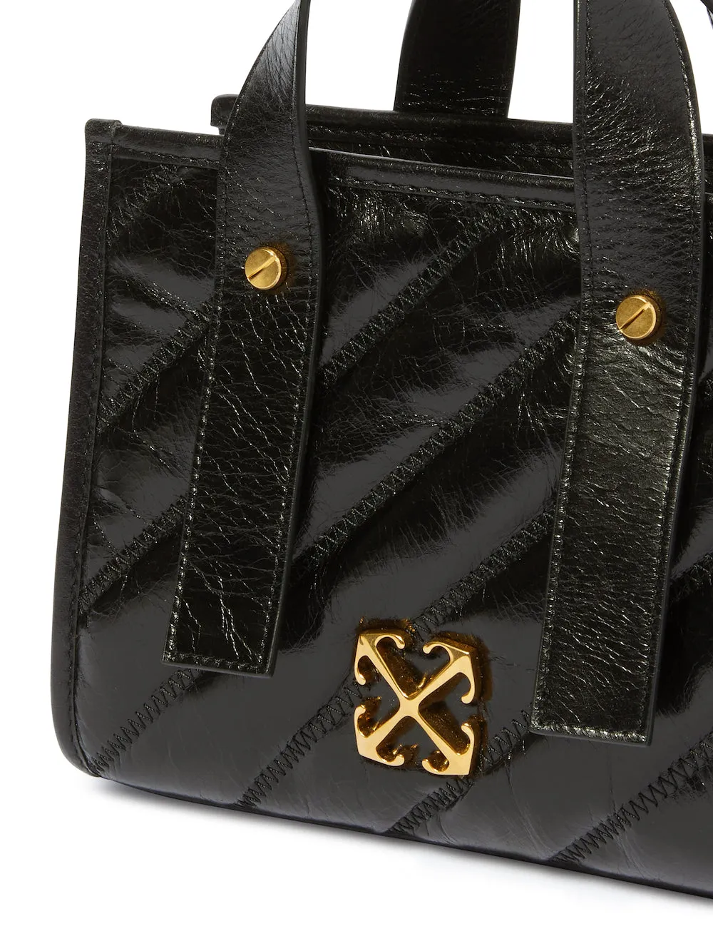 Black quilted tote bag