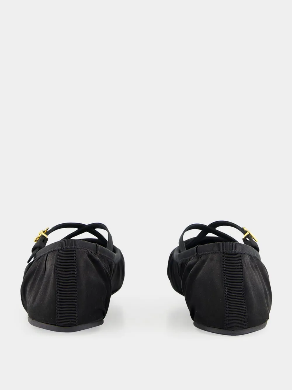 Black Satin Ballet Flats