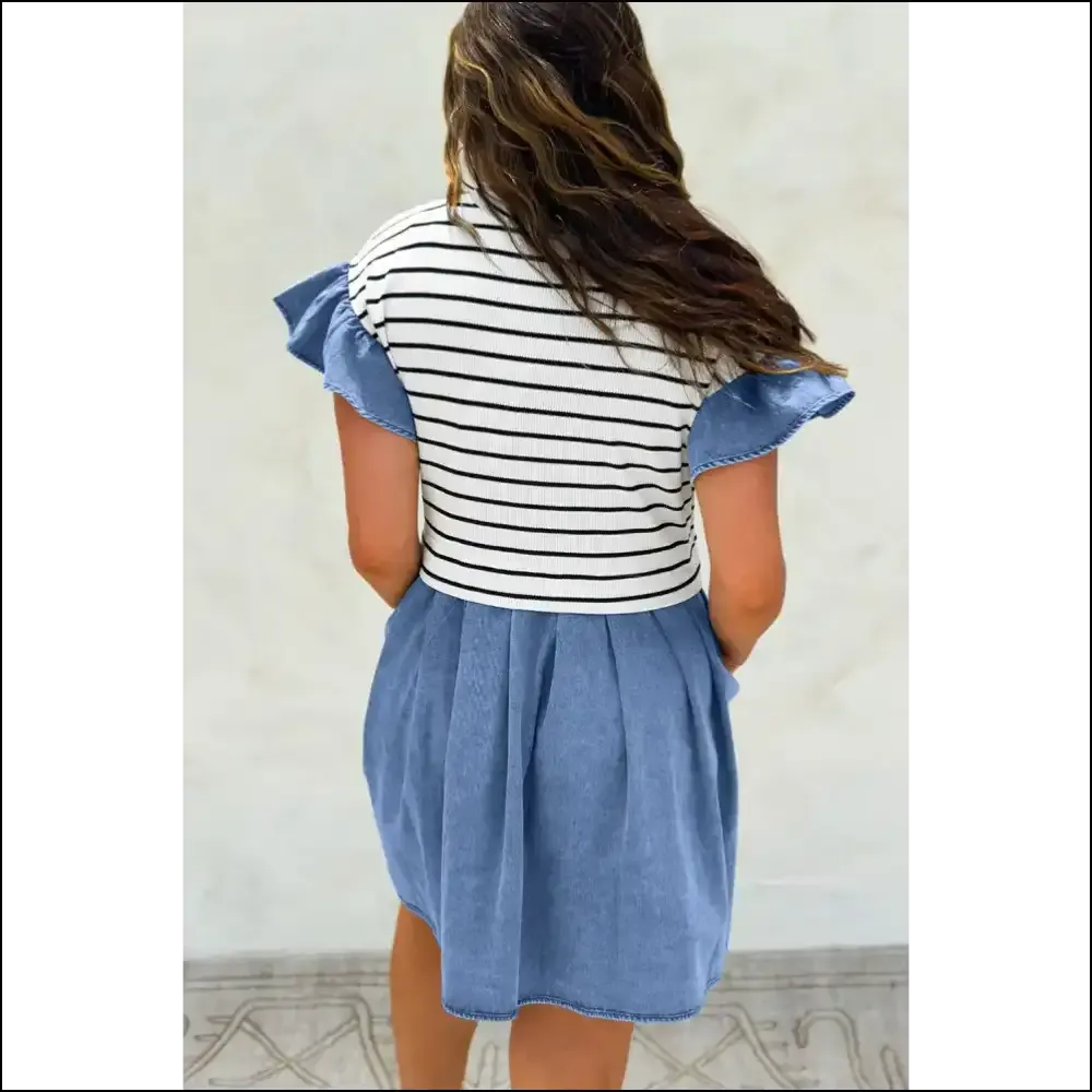 Black Stripe Ruffle Denim Mini Dress:  Fabulous  (probably)! 🖤