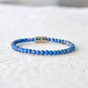 Blue Picasso Hematite Magnetic Bracelet