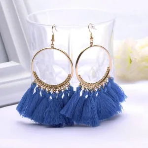 Blue Tassel Earrings