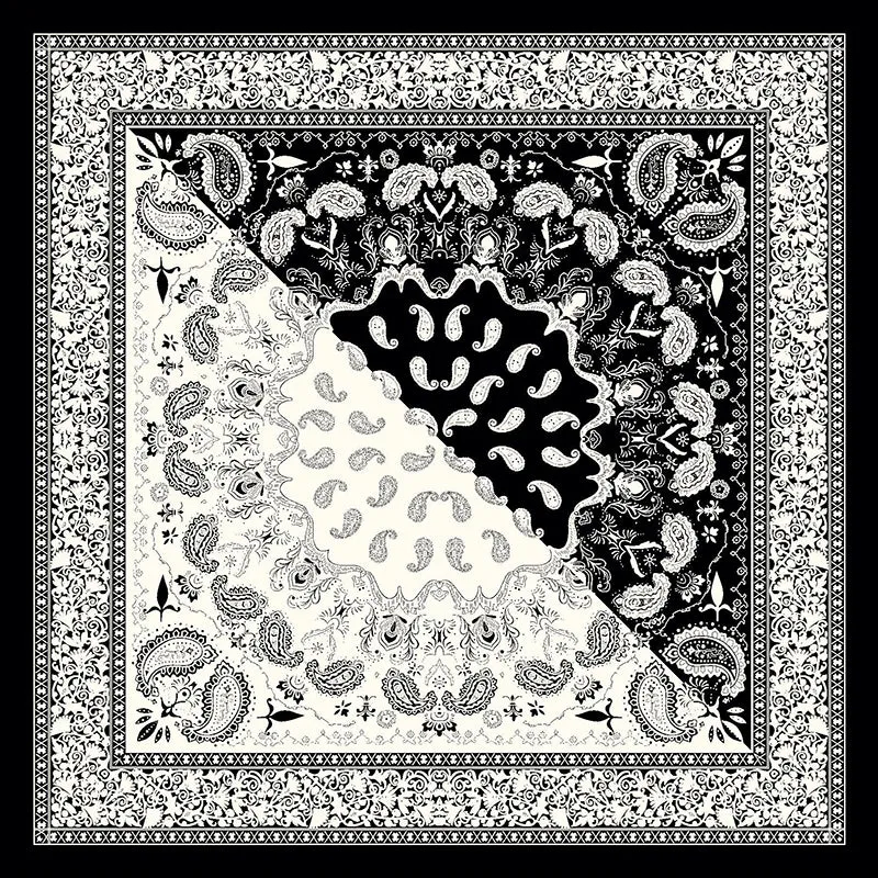 Bohemian Ethnic Style Color Matching Square Silk Scarf