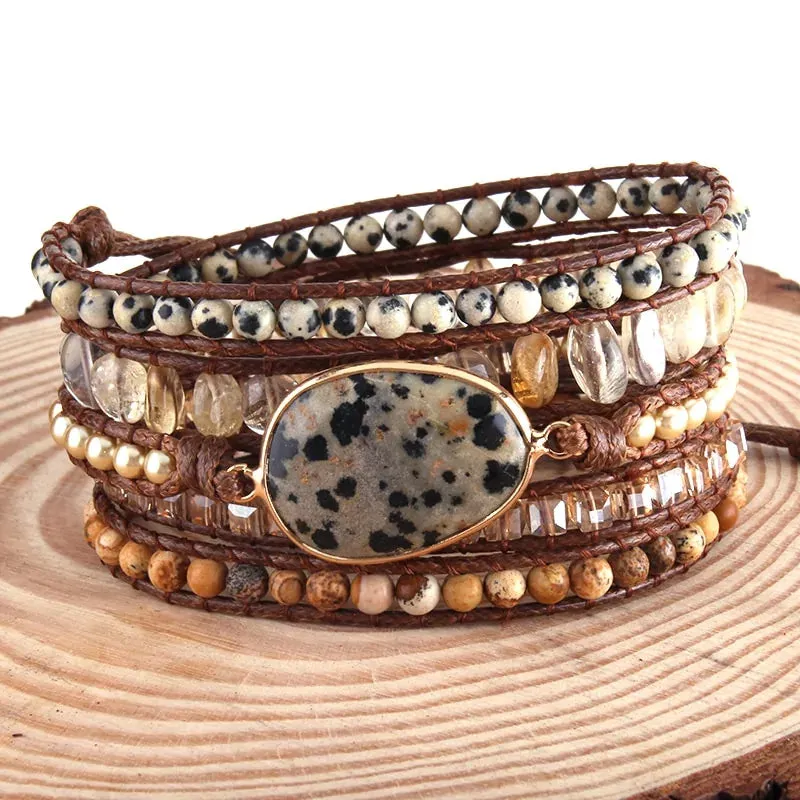 Bohemian Natural Stones Charm Bracelet