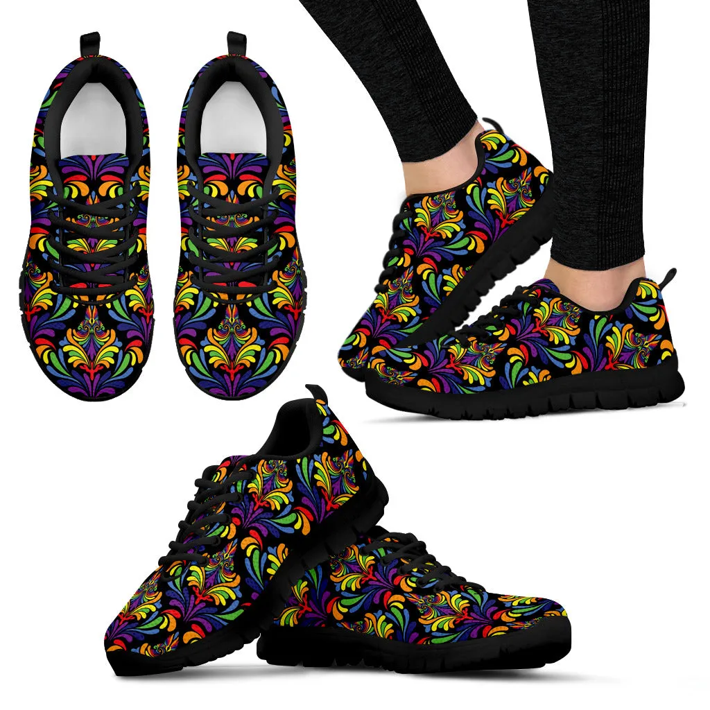 Bohemian Print-Sneaker  056-1_Black or White Sole