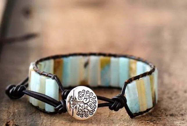 Bohemian Style Amazonite Heart Chakra Bracelet