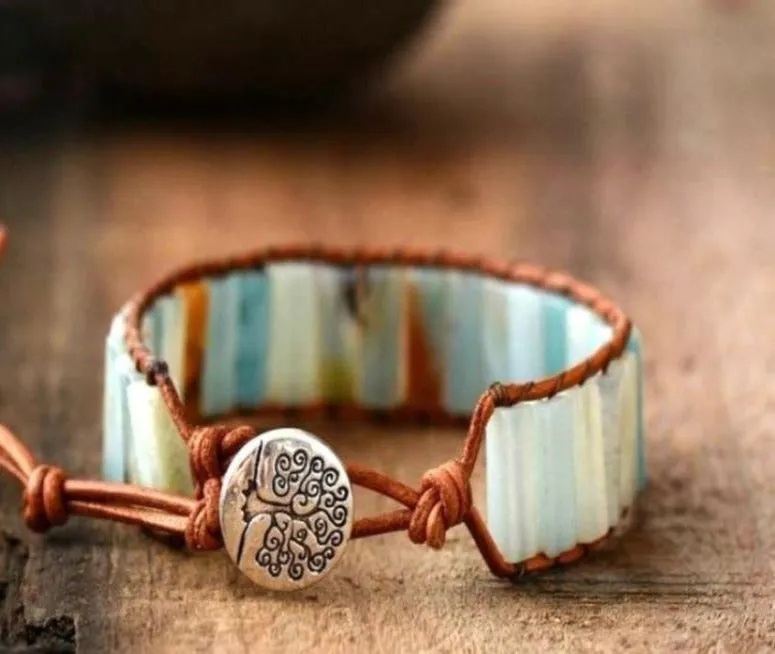 Bohemian Style Amazonite Heart Chakra Bracelet