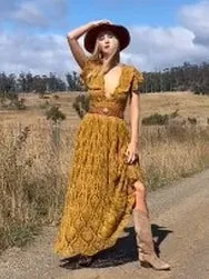 Bohemian Style Deep V Wild Characteristic Pattern Dress