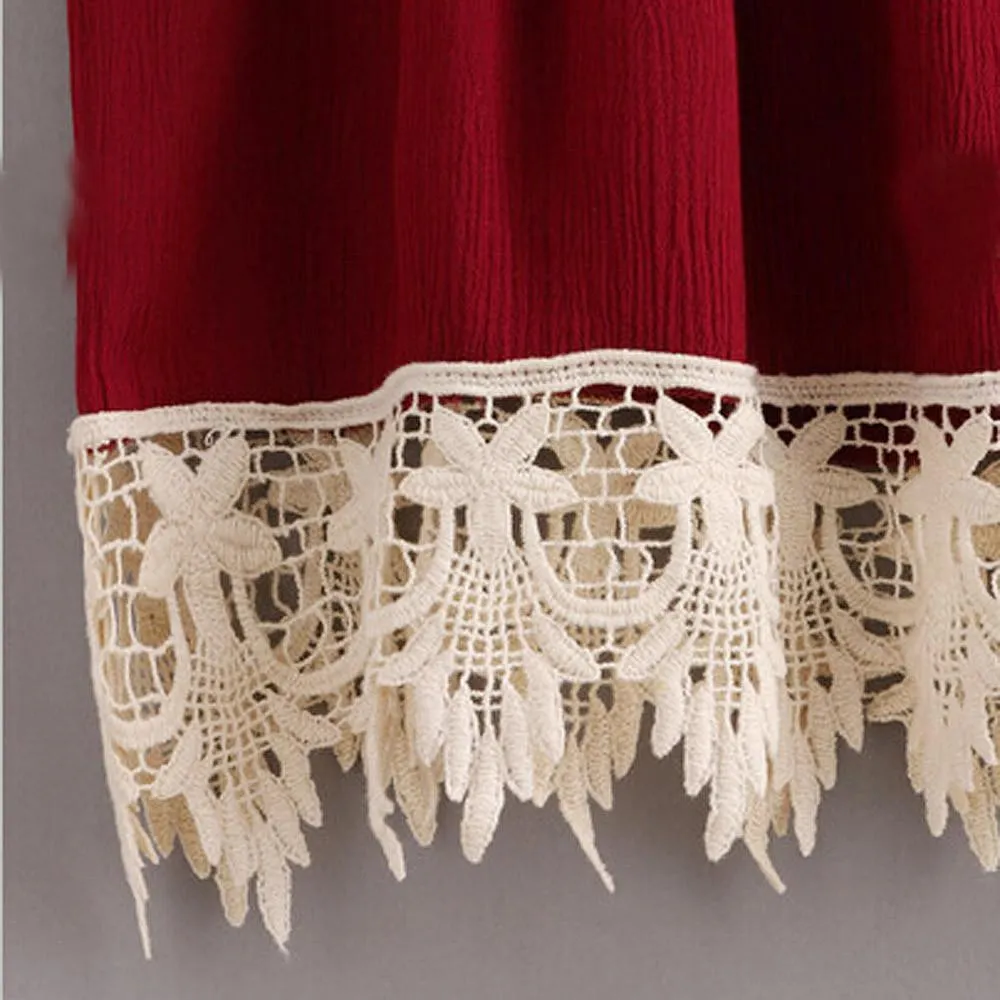 Boho Style Tassel Lace Crop Top