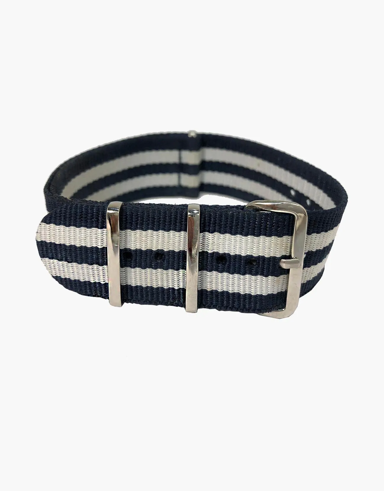 BOND Nylon N.A.T.O Style Blue and White Watch Bands by LUX