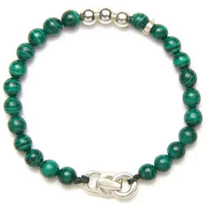 Bondi Bracelet in Silver with Malachite