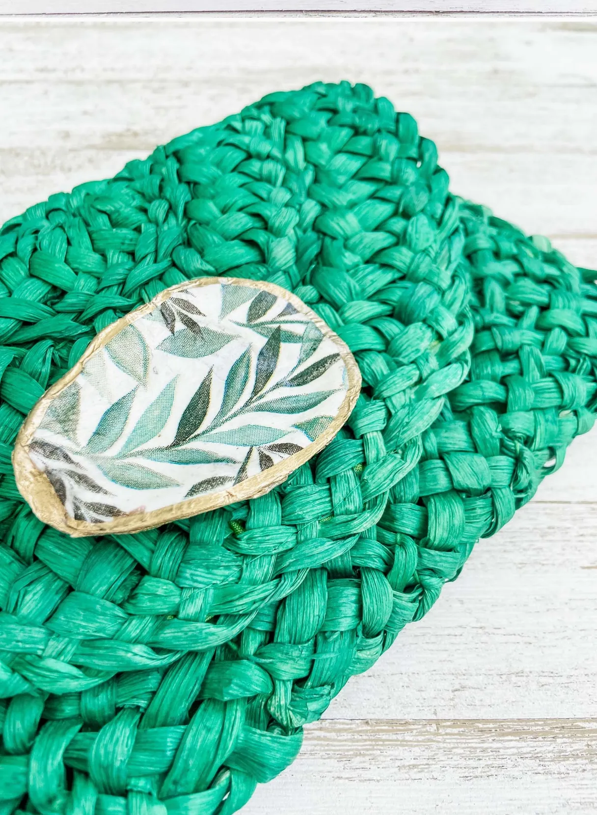 Botanical Oyster Shell Clutch