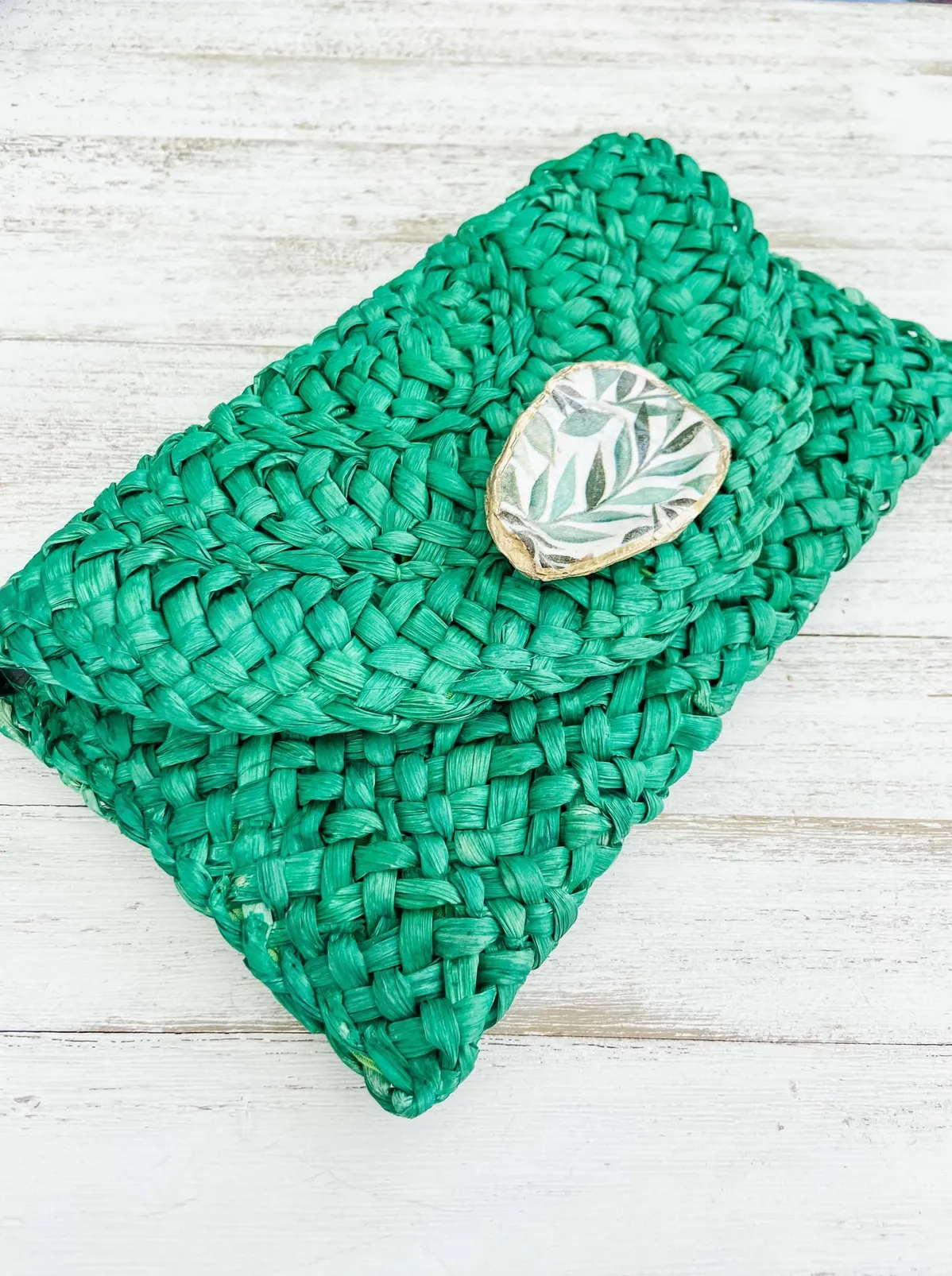 Botanical Oyster Shell Clutch