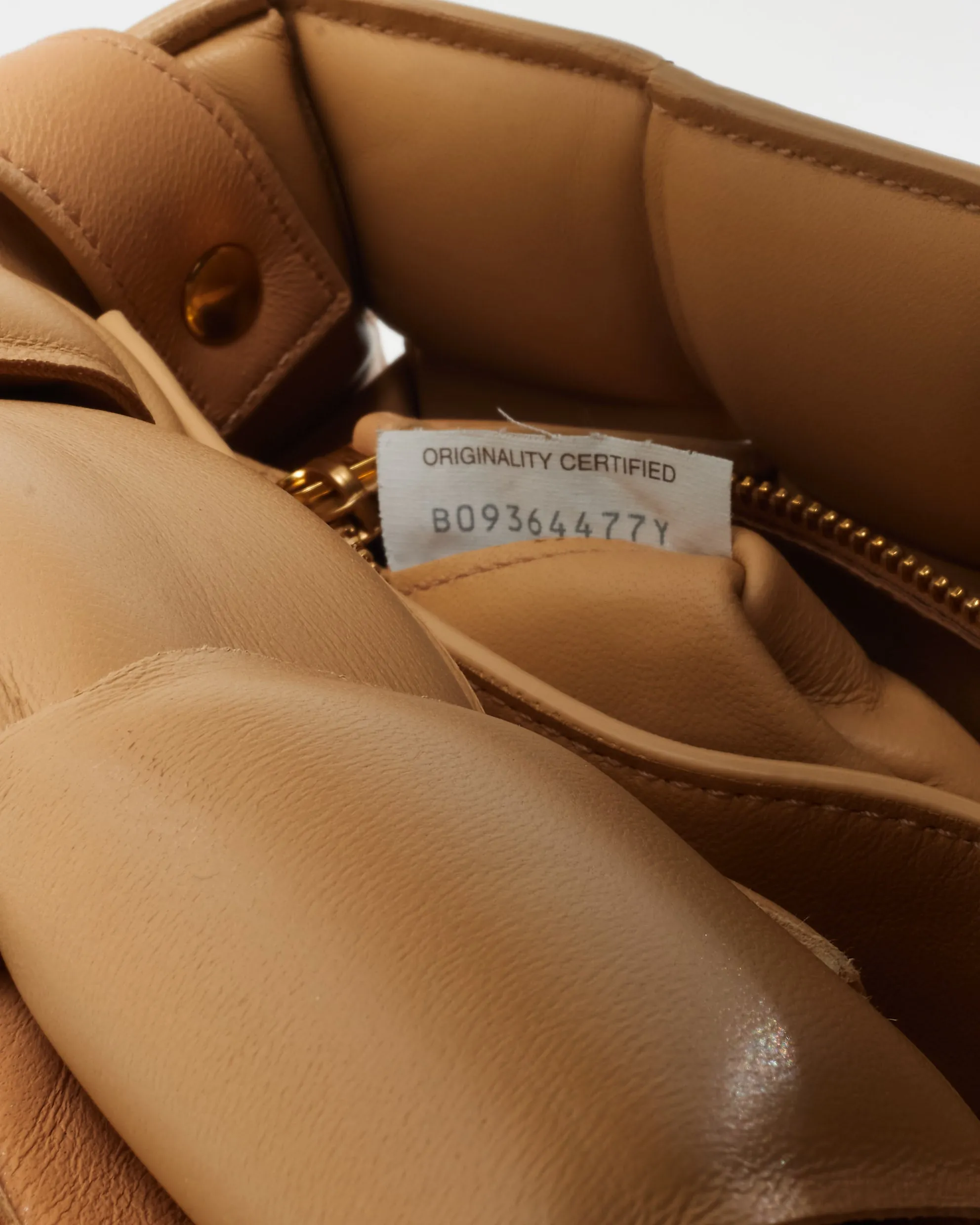 Bottega Veneta Beige Intrecciato Leather Padded Cassette Crossbody Bag