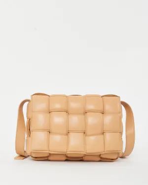 Bottega Veneta Beige Intrecciato Leather Padded Cassette Crossbody Bag