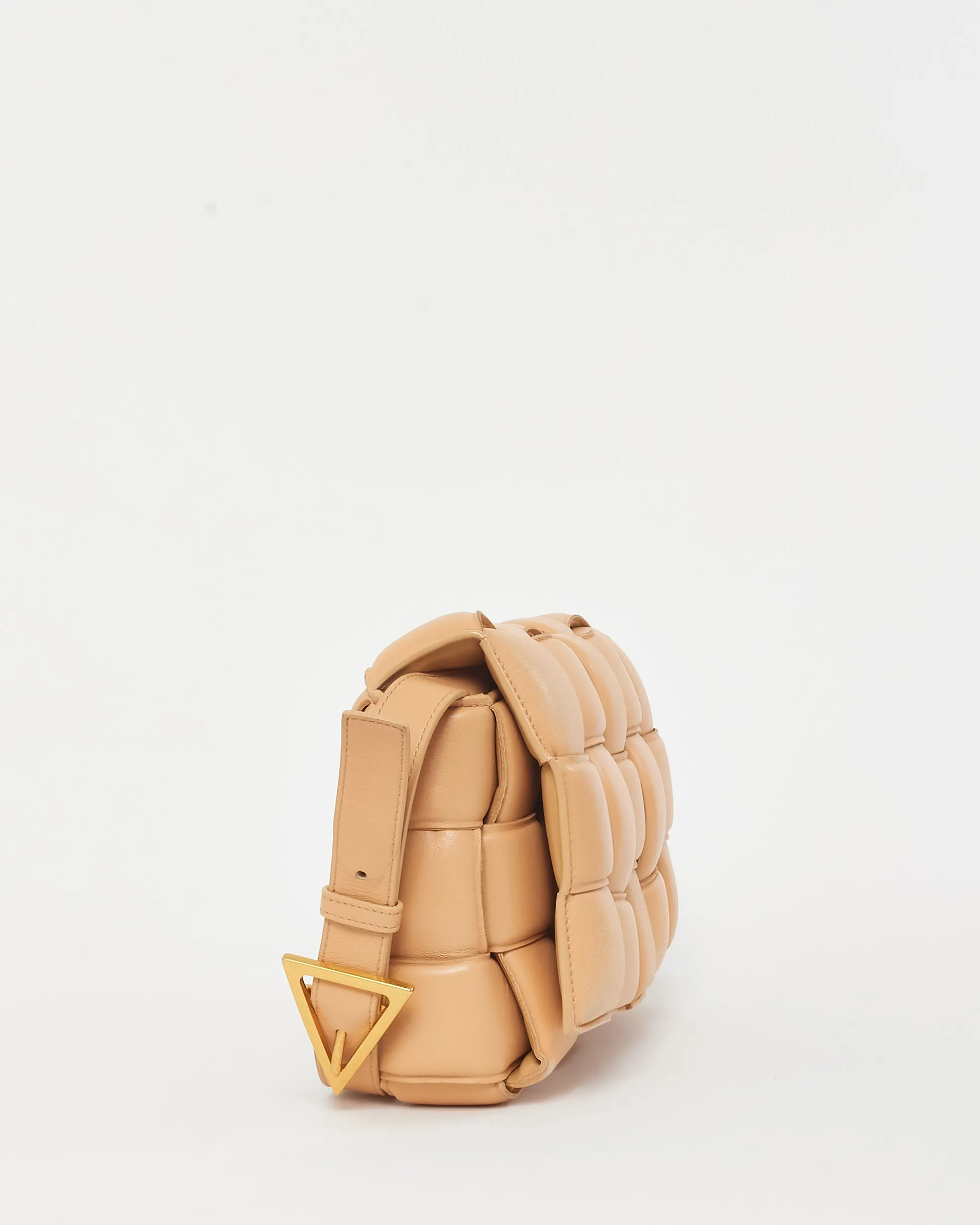 Bottega Veneta Beige Intrecciato Leather Padded Cassette Crossbody Bag