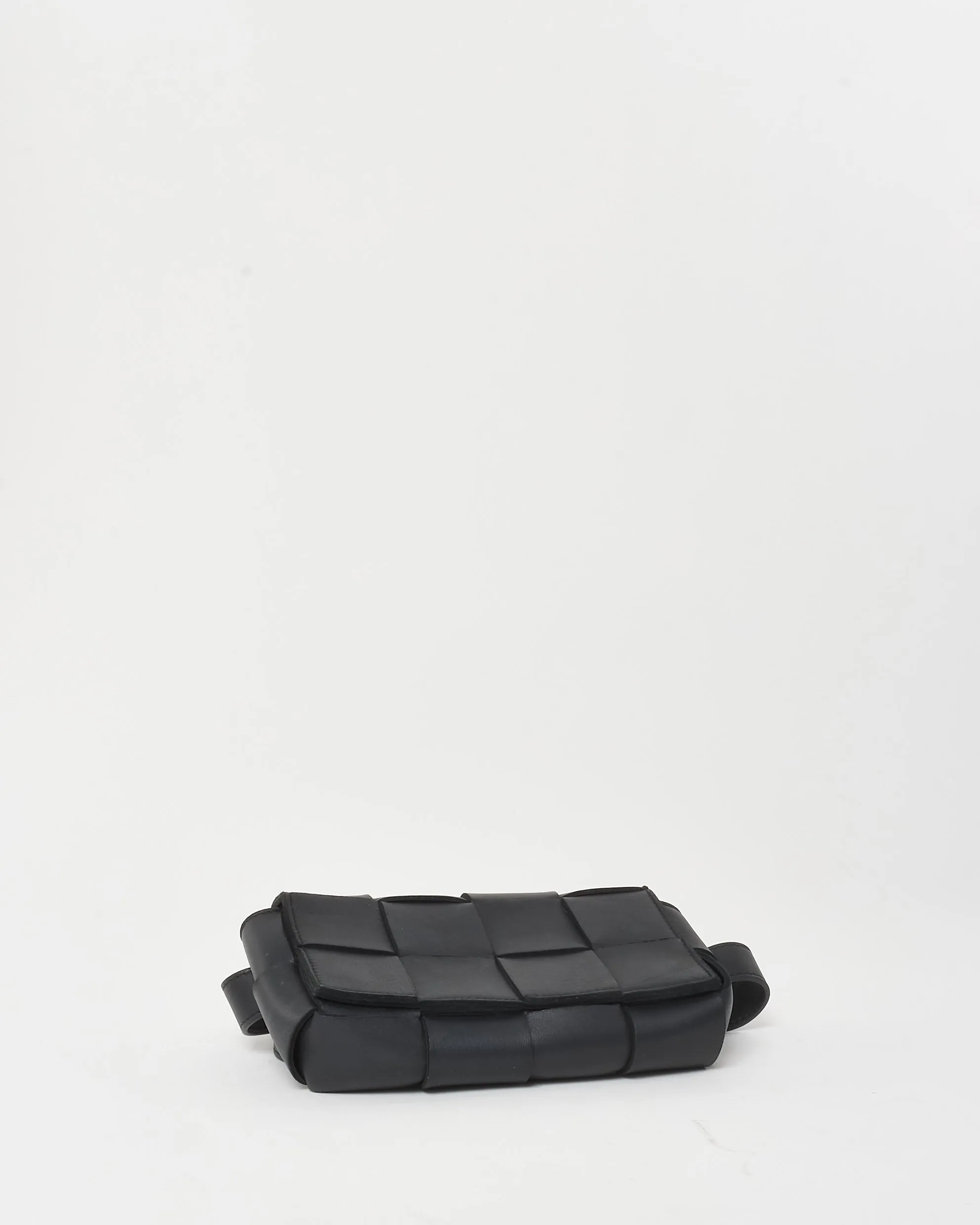 Bottega Veneta Black Nappa Maxi Intreccio Leather Cassette Belt Bag
