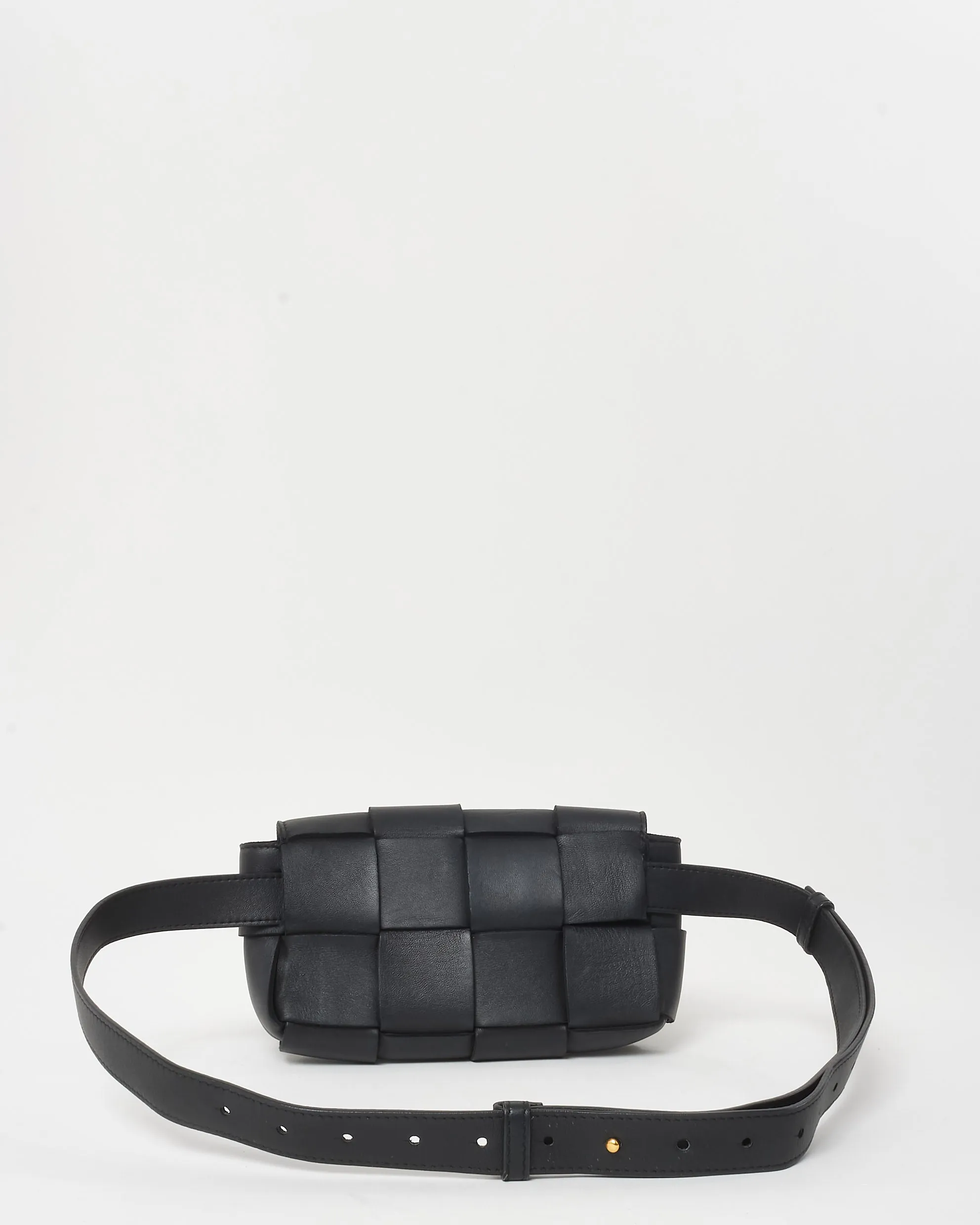 Bottega Veneta Black Nappa Maxi Intreccio Leather Cassette Belt Bag