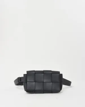 Bottega Veneta Black Nappa Maxi Intreccio Leather Cassette Belt Bag