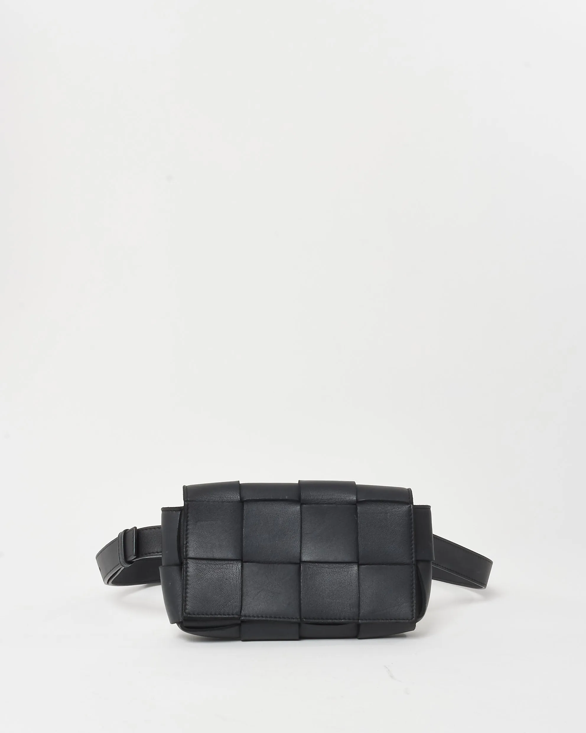 Bottega Veneta Black Nappa Maxi Intreccio Leather Cassette Belt Bag