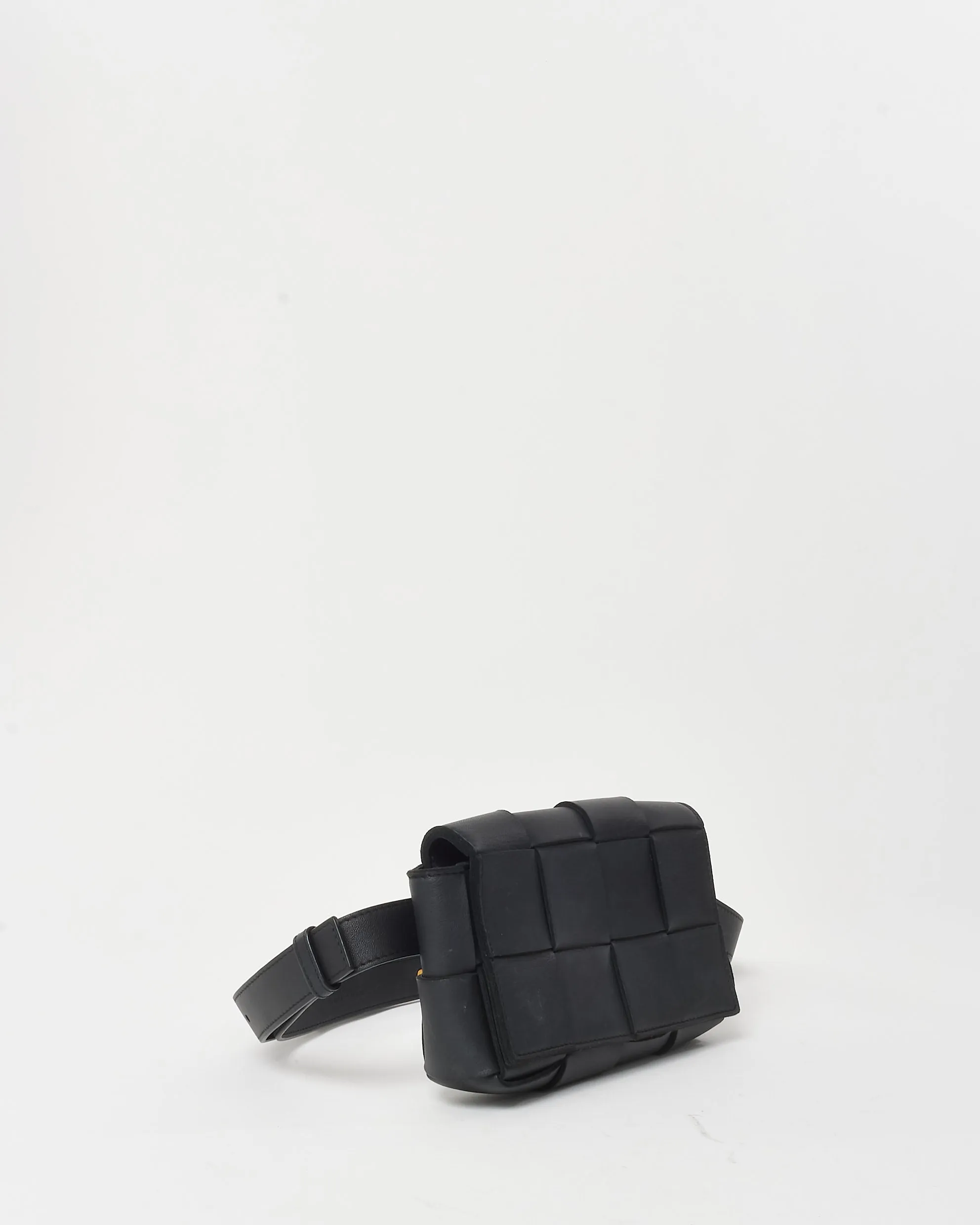 Bottega Veneta Black Nappa Maxi Intreccio Leather Cassette Belt Bag