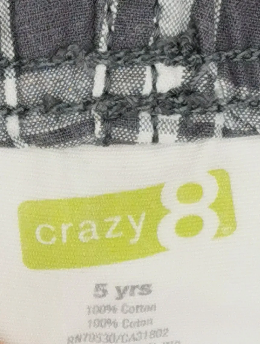 BOY SIZE 5 YEARS - CRAZY 8 Cotton Shorts EUC B43