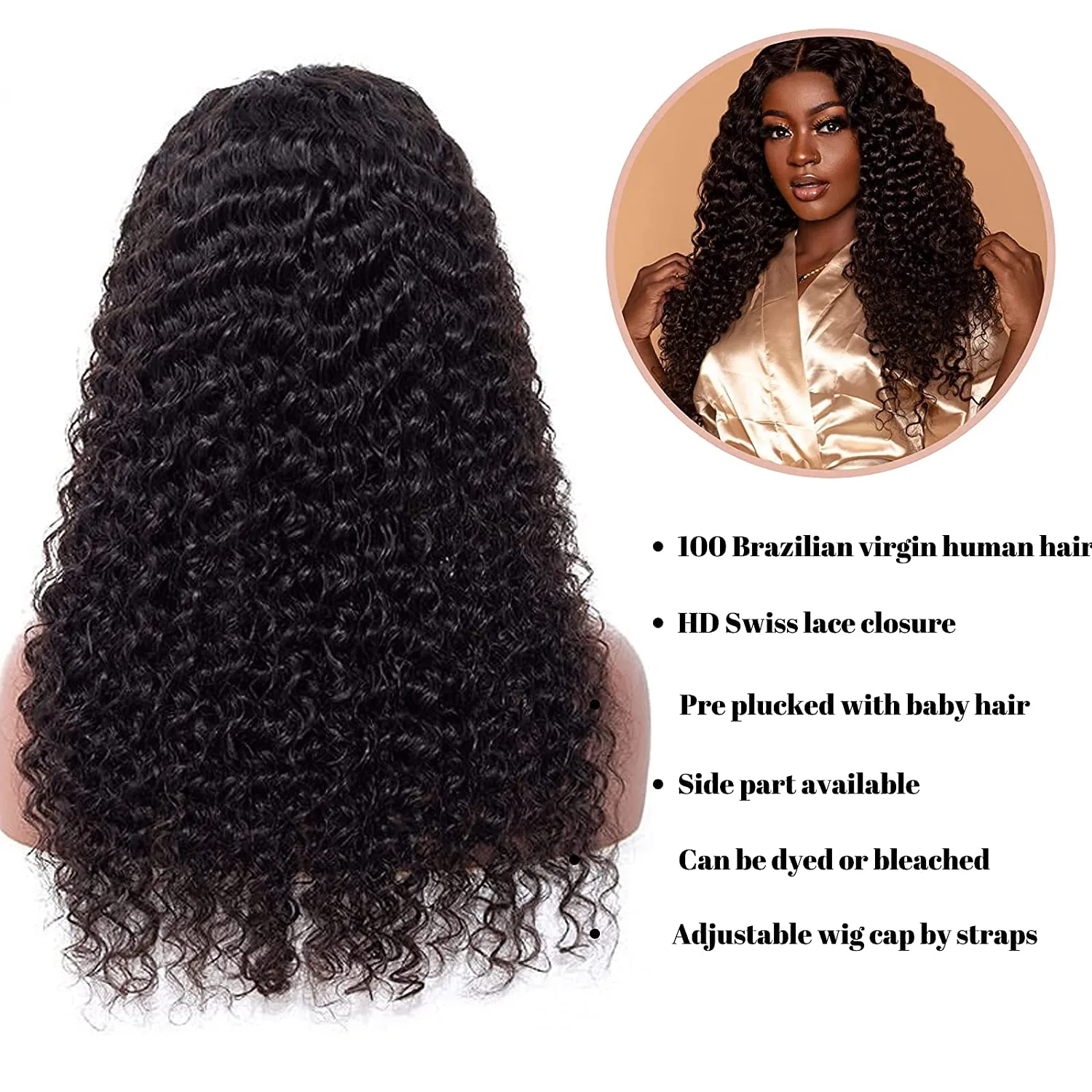 Brazilian Curly Wig 4*4 HD  Lace Closure Wig  MYLOCKME