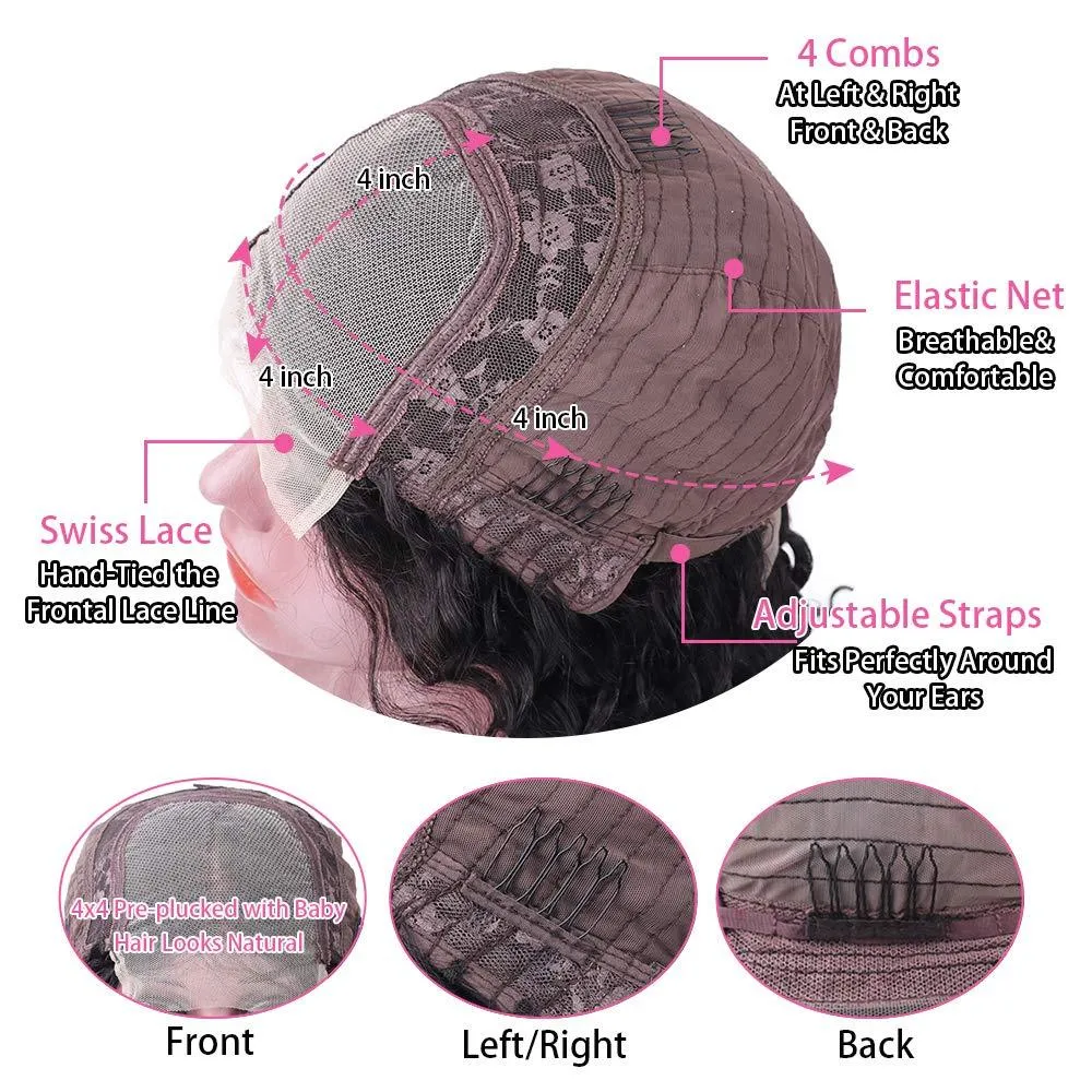 Brazilian Curly Wig 4*4 HD  Lace Closure Wig  MYLOCKME