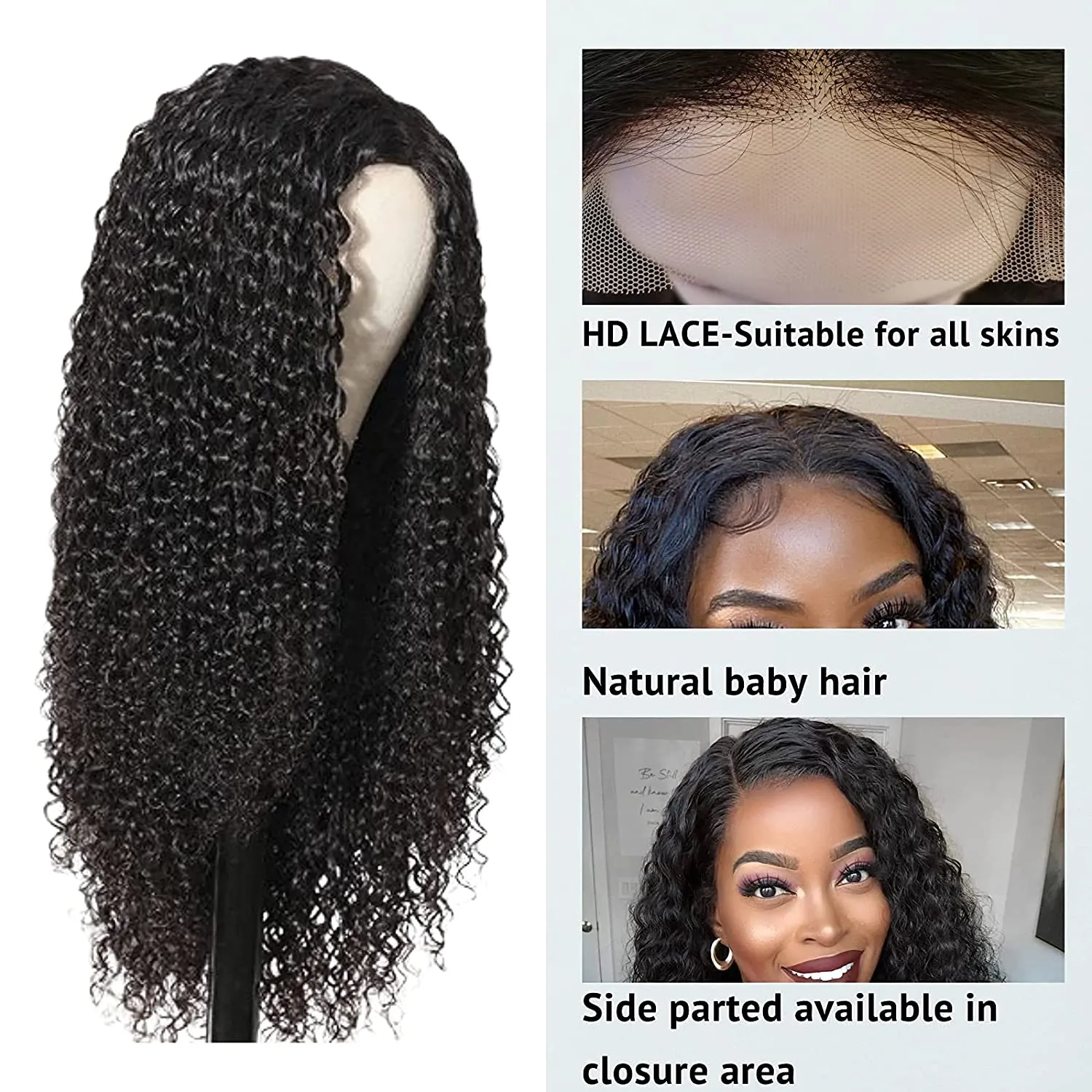 Brazilian Curly Wig 4*4 HD  Lace Closure Wig  MYLOCKME