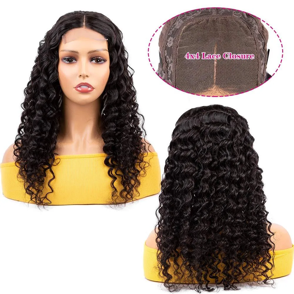 Brazilian Deep Wave Wig 4*4 HD  Lace Closure Wig  MYLOCKME