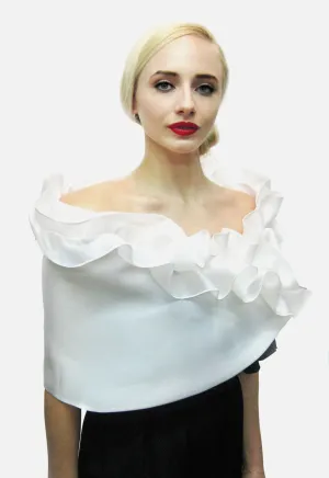 Bridal Shoulder Wrap with Ruched Collar