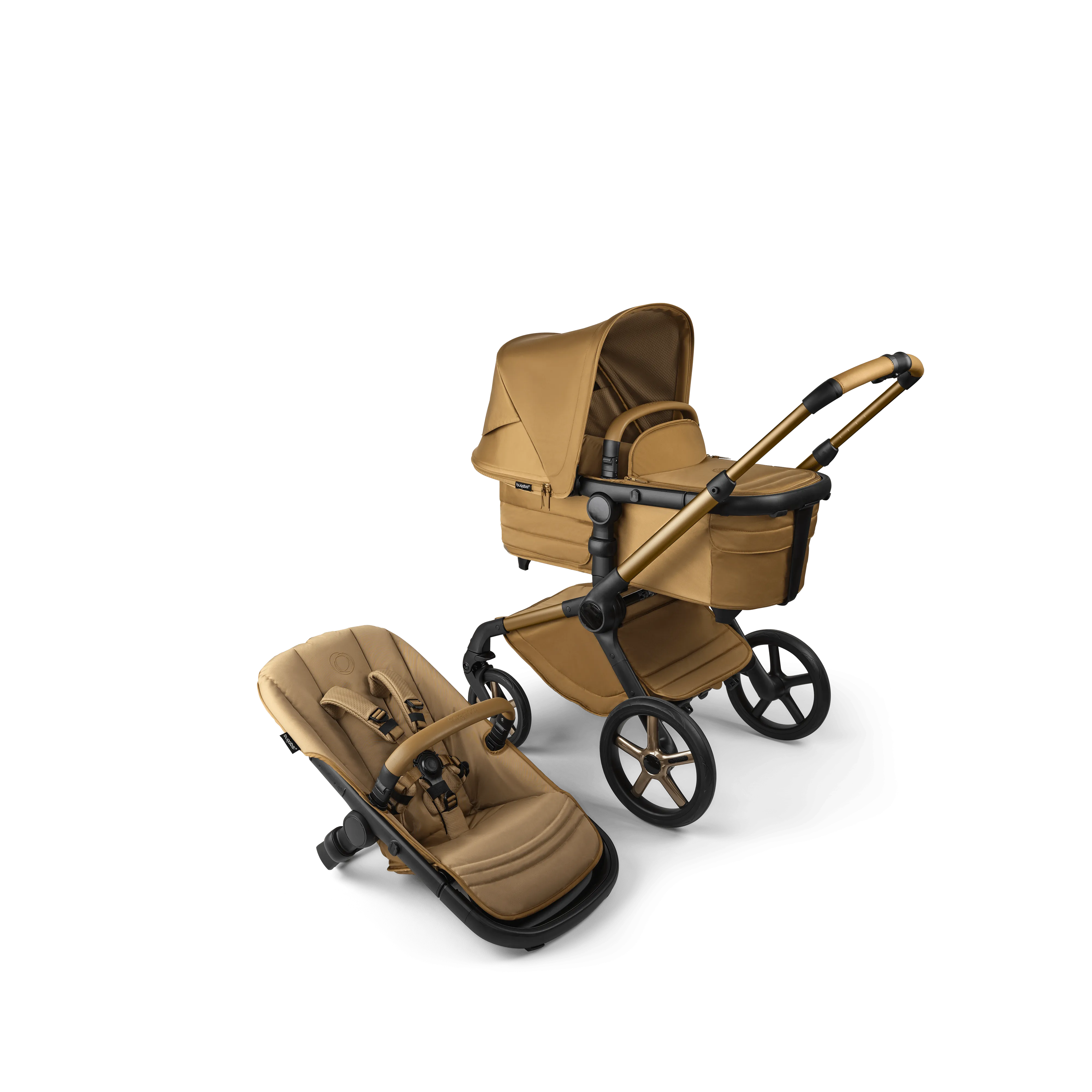 Bugaboo Fox 5 Cabriofix i-Size Travel System, Noir Limited Edition - Amber Glow