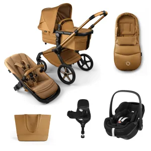 Bugaboo Fox 5 Pebble 360 PRO 2 Travel System, Noir Limited Edition - Amber Glow