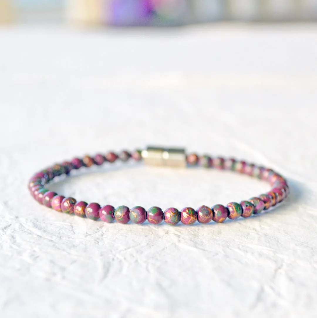 Burgundy Hematite Magnetic Bracelet for Pain