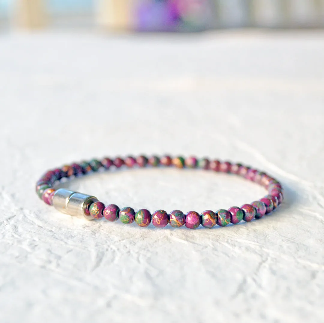 Burgundy Hematite Magnetic Bracelet for Pain