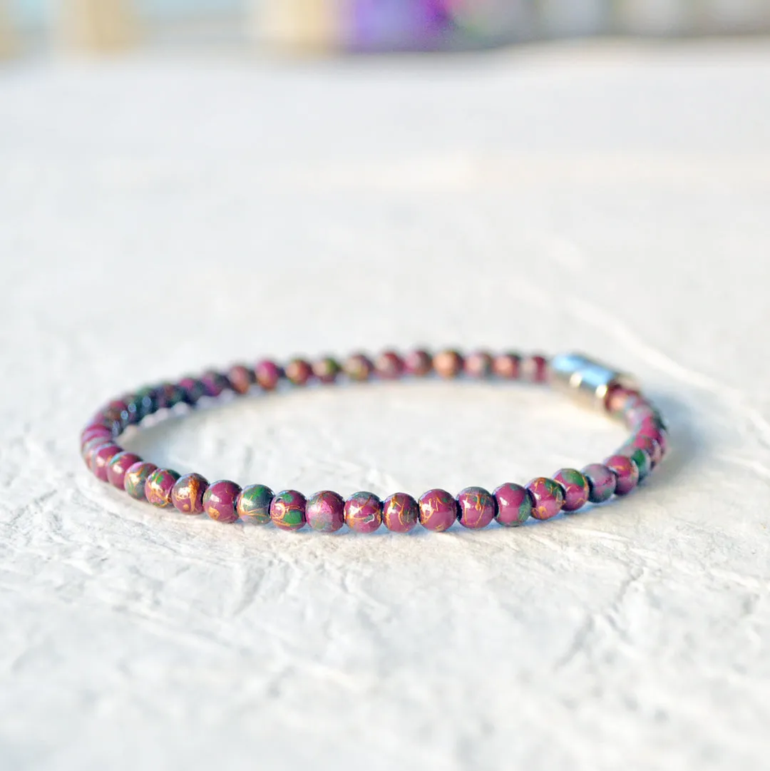 Burgundy Hematite Magnetic Bracelet for Pain