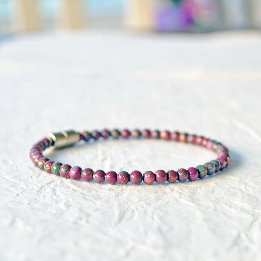 Burgundy Hematite Magnetic Bracelet for Pain