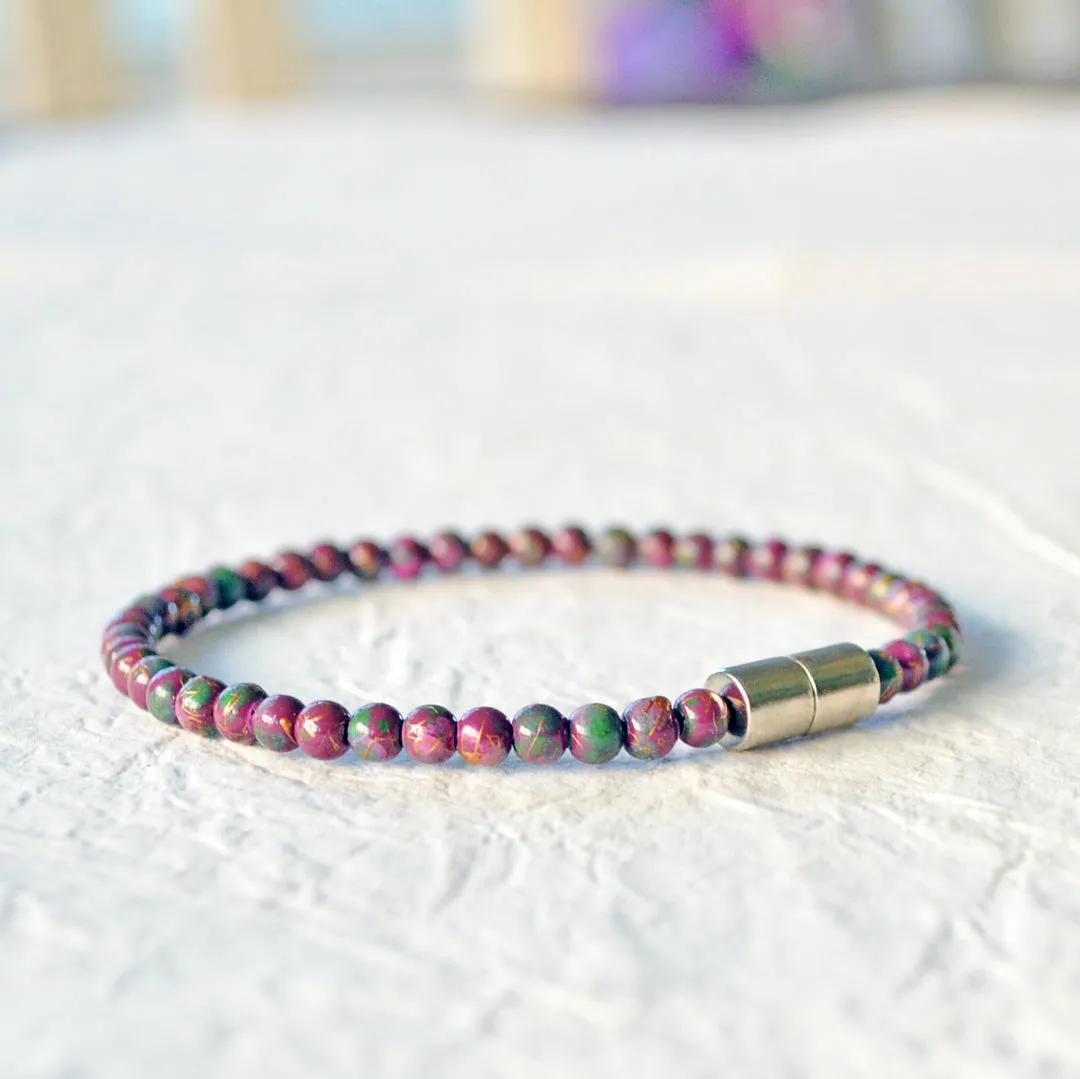 Burgundy Hematite Magnetic Bracelet for Pain