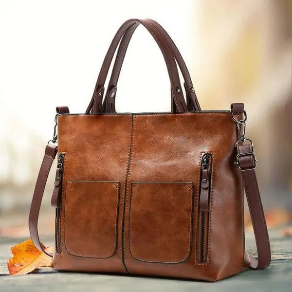（Buy 2 free shipping）Vintage Leather Shoulder Bag for Ladies