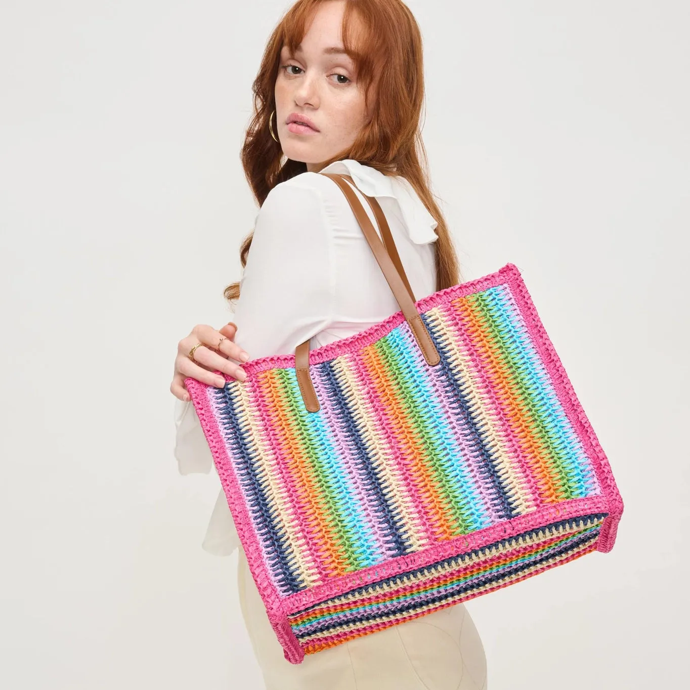 Candi Stripe Tote in Pink Multi
