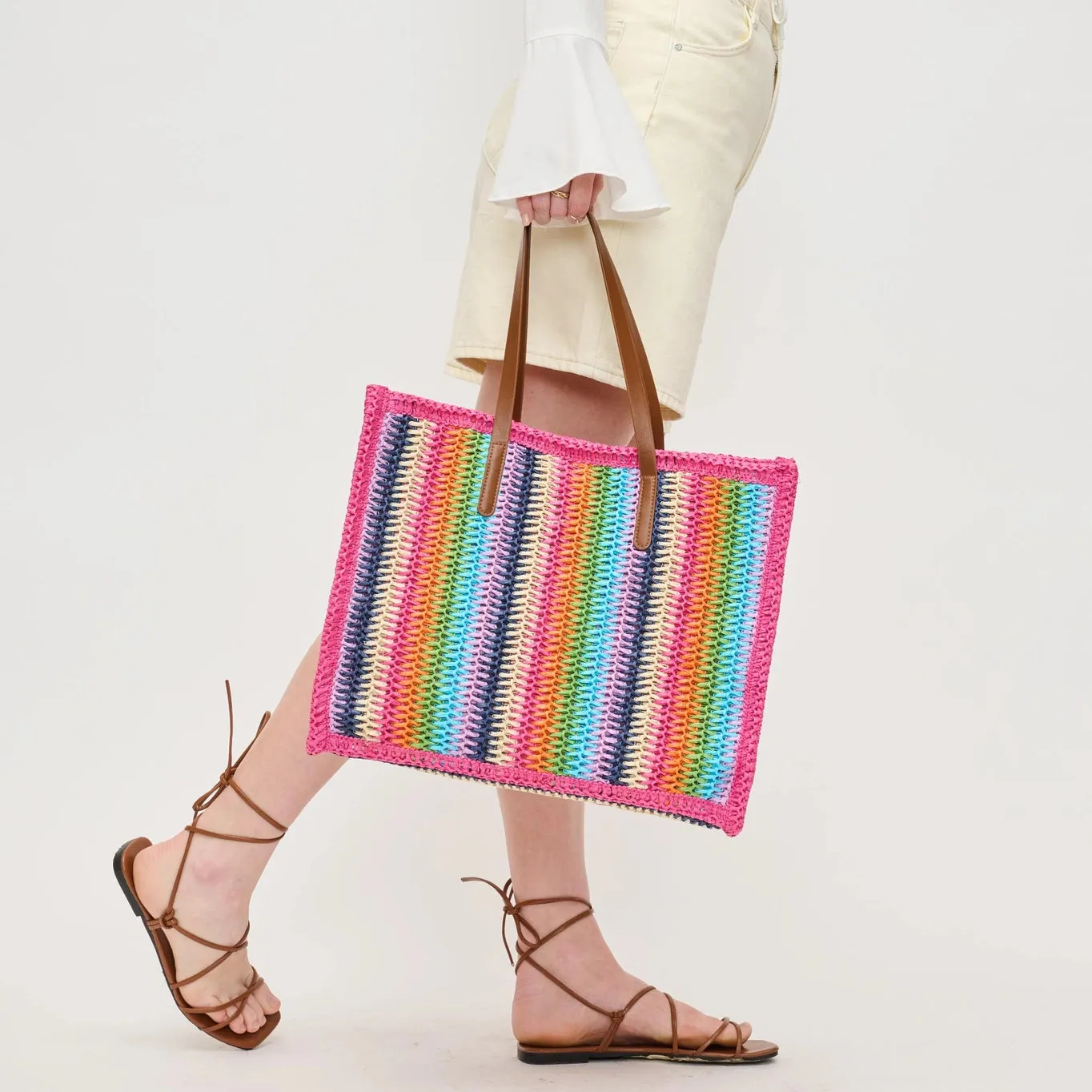 Candi Stripe Tote in Pink Multi