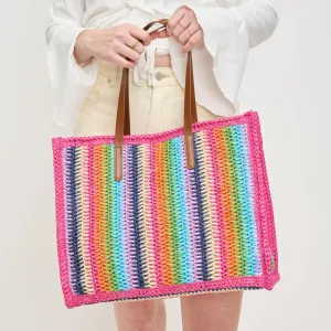 Candi Stripe Tote in Pink Multi