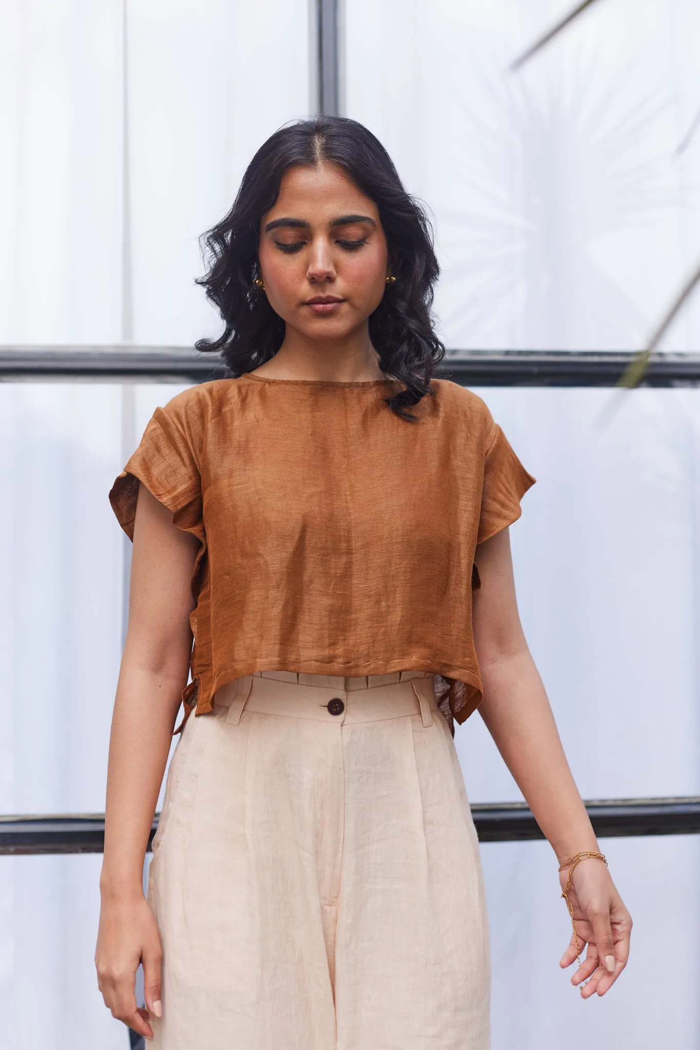 Carnaby Street Crop Top Brown
