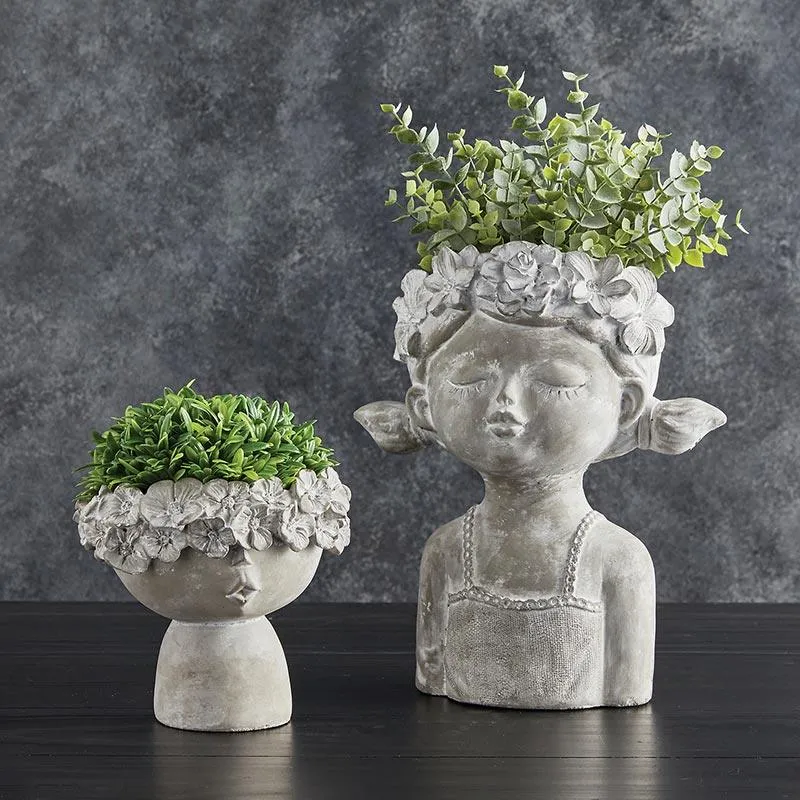 Cement Head Pot