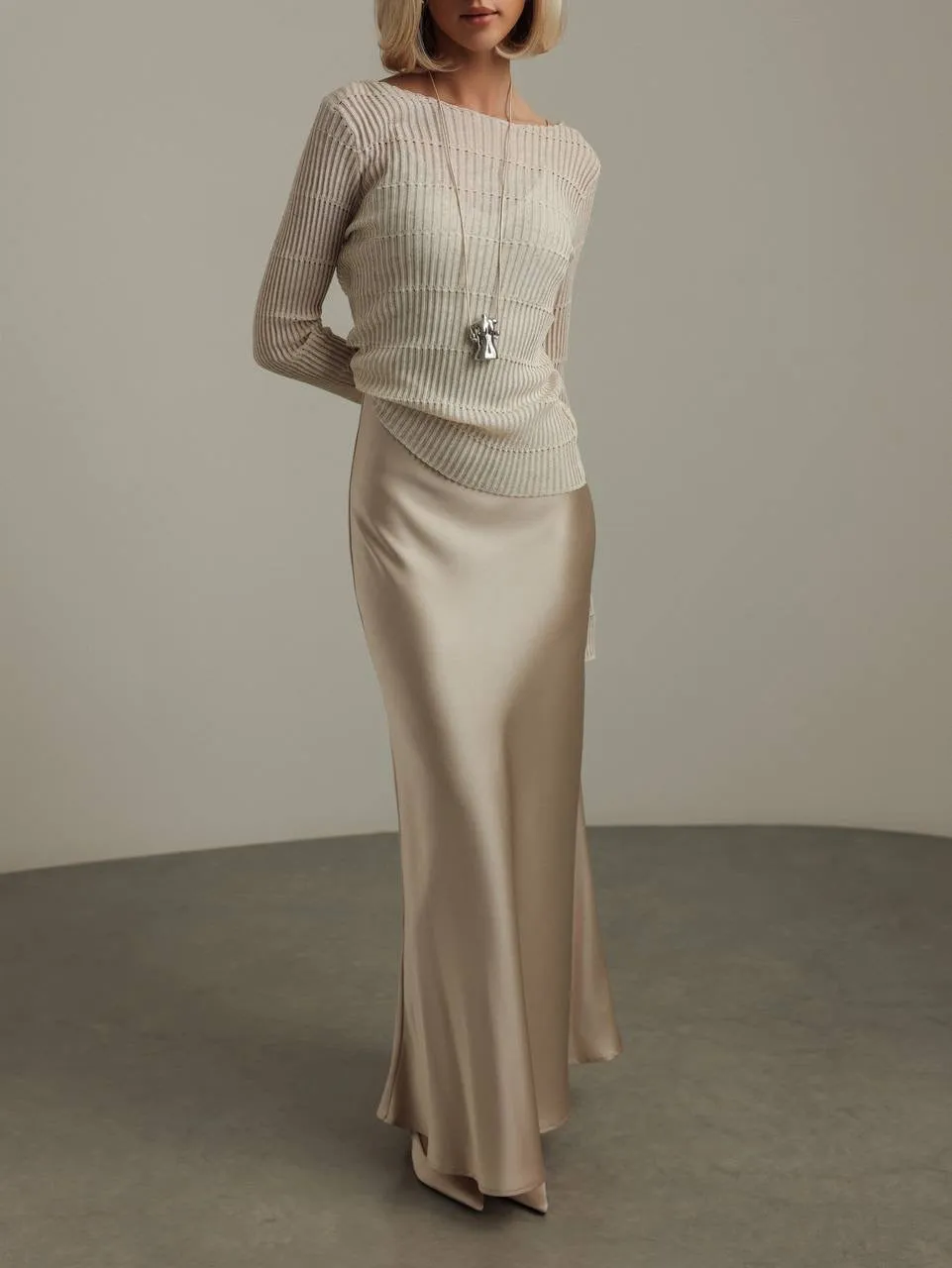 Champagne Satin Dress