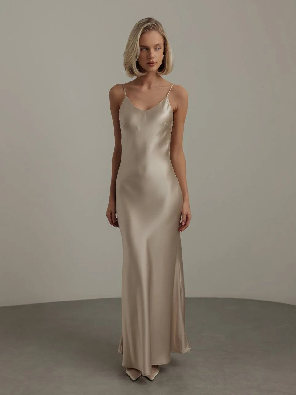 Champagne Satin Dress