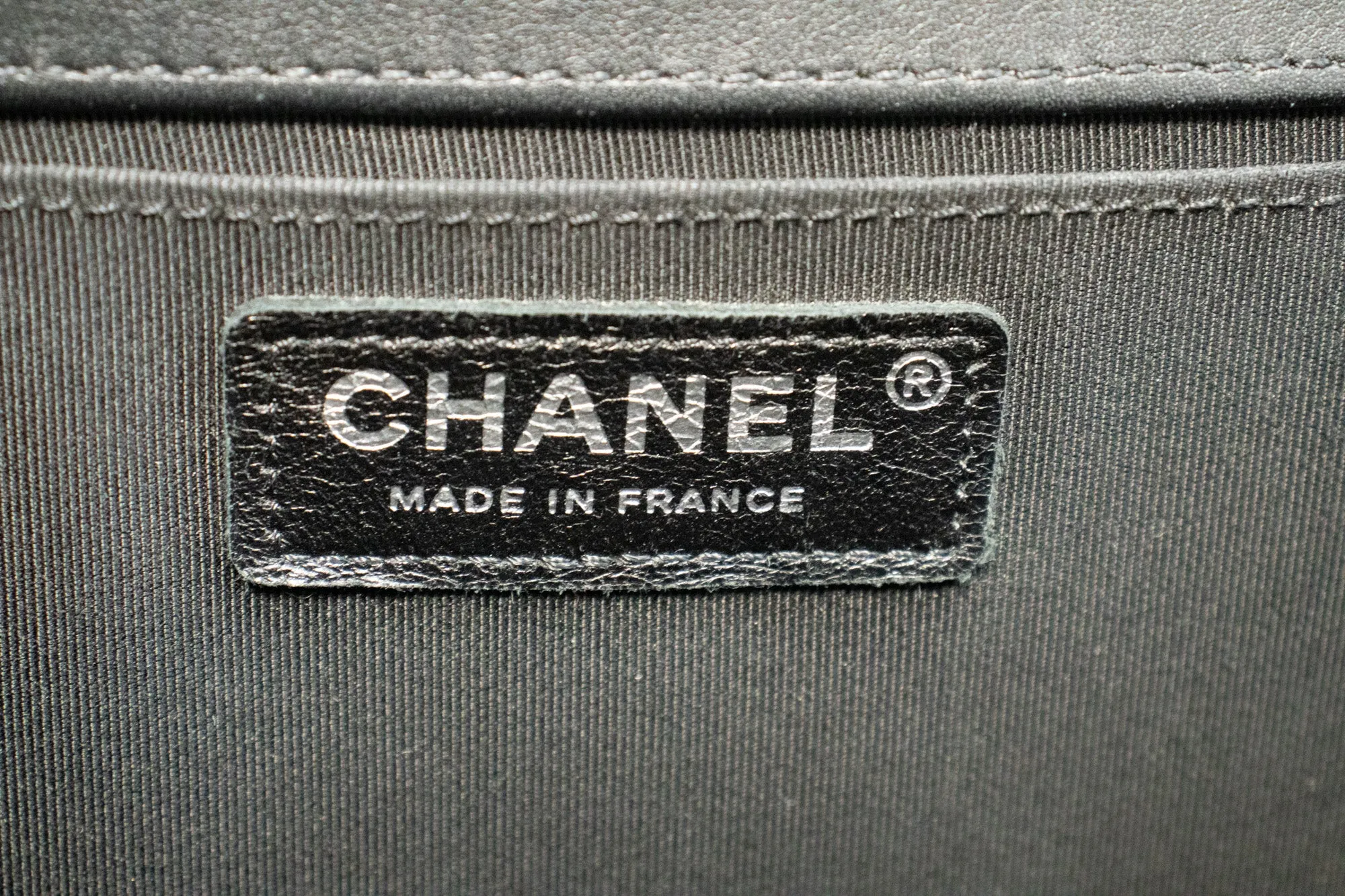 CHANEL Boy Chain Shoulder Bag Black Quilted Flap Calfskin Leather m56