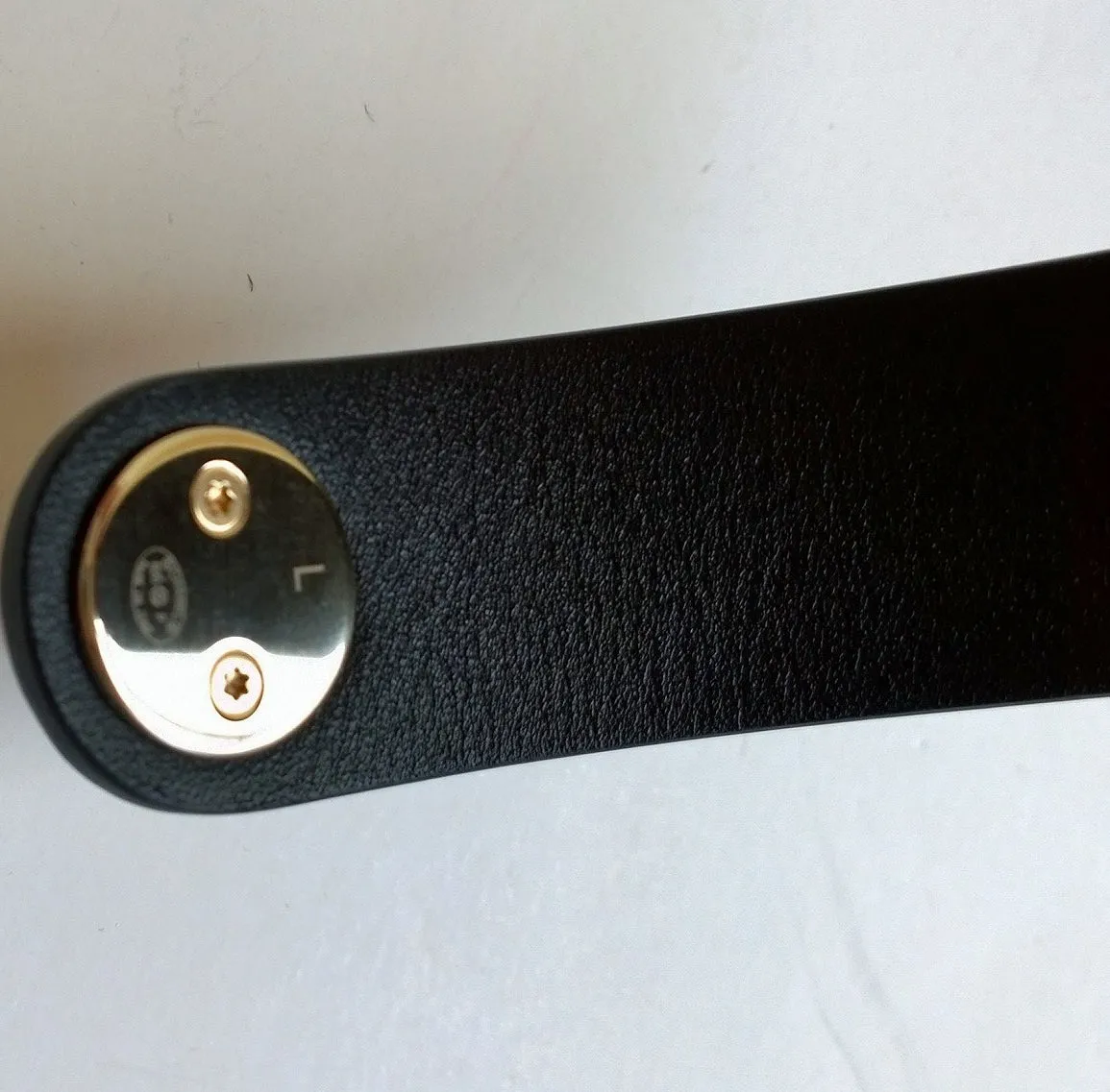 Chanel CC Cuff Bracelet in Black Leather Gold Logo Jewelry Jewellery New Large Size