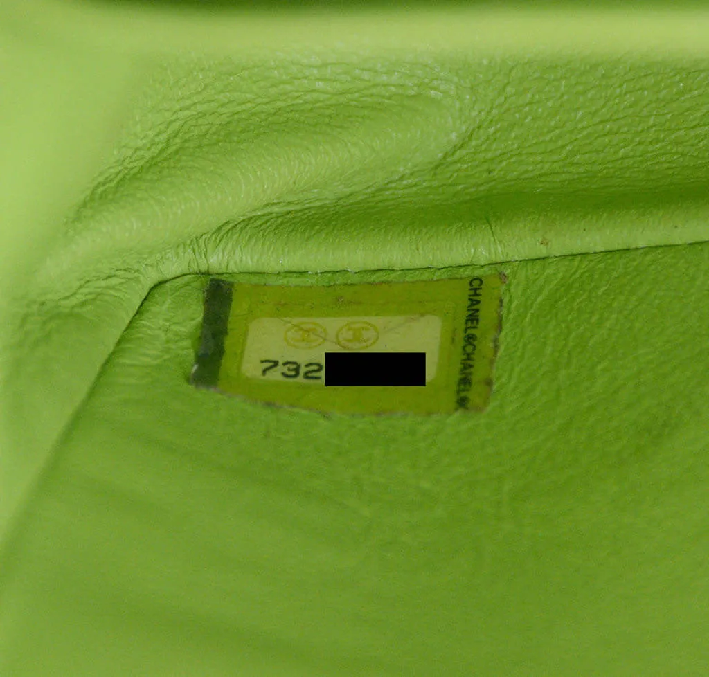 Chanel Flap Bag Green Lambskin Gold Hardware