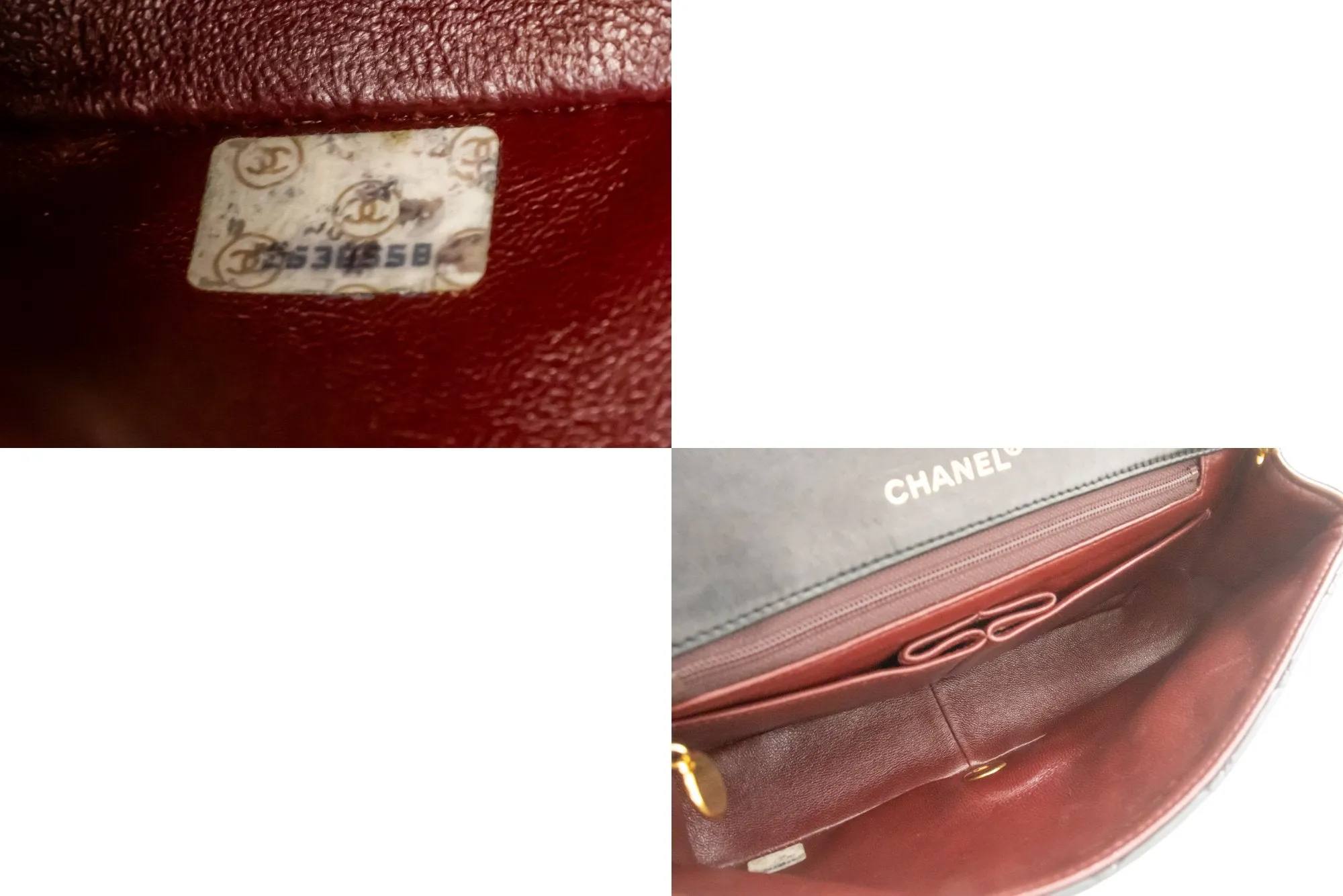 CHANEL Full Flap Chain Shoulder Bag Black Quilted Lambskin Leather n25